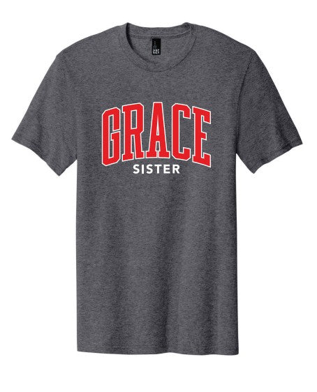 Name Drop, Grace Sister Tee, Charcoal