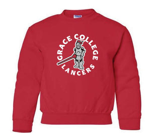 Sir Red Grace College Lancers Youth Crewneck, Red