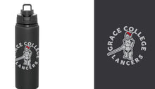 Load image into Gallery viewer, Sir Red, Grace College Lancers, 28 oz. Aluminum Water Bottle, Black