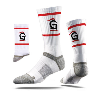 Grace Lancer Crew Socks, White
