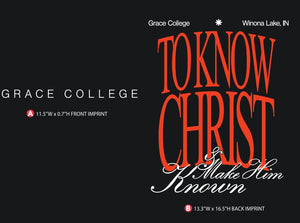 To Know Christ & Make Him Known Tee, Black