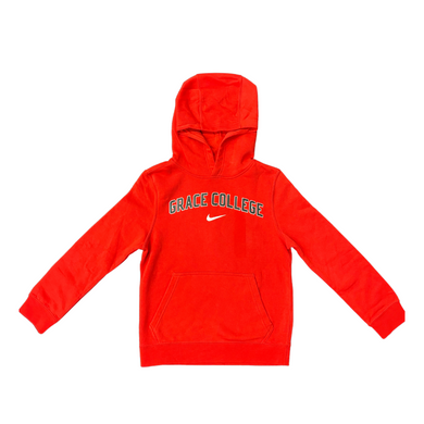 Youth Club Fleece Pullover Hoodie by Nike, Red (F22)
