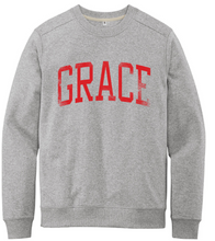 Load image into Gallery viewer, Vintage Grace Fleece Crewneck Sweatshirt, Light Heather Gray