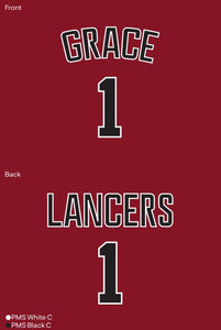 Youth Grace Lancers Basketball Jersey, Red