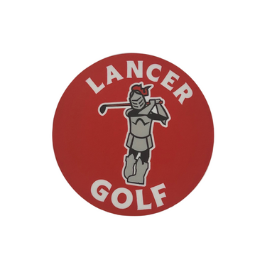 Sir Red Grace College Golf Sticker, Red