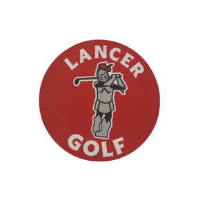 Sir Red Grace College Golf Sticker, Red