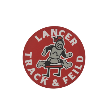 Sir Red Grace College Track & Field Sticker, Red