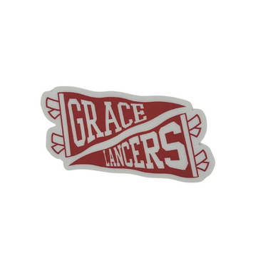 Grace Lancers Pennant Sticker, Red