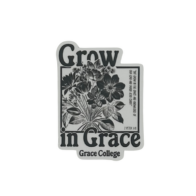 Grow in Grace Sticker, Black