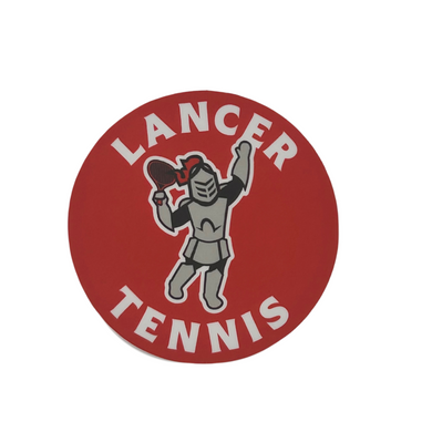 Sir Red Grace College Tennis Sticker, Red