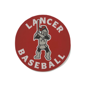 Sir Red Grace College Baseball Sticker, Red