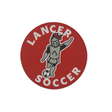 Sir Red Grace College Soccer Sticker, Red