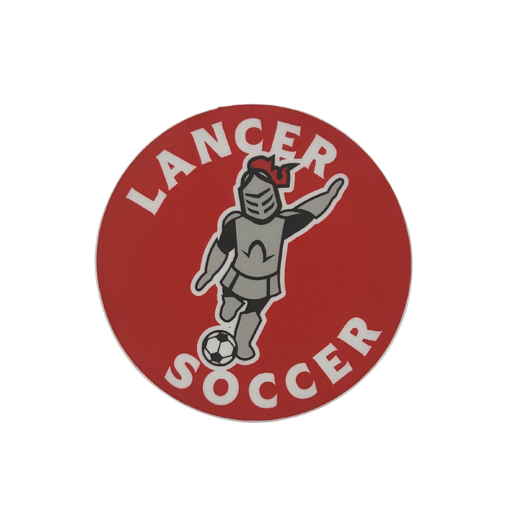 Sir Red Grace College Soccer Sticker, Red