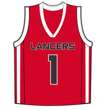 Load image into Gallery viewer, Youth Lancers #1 Basketball Jersey, Red